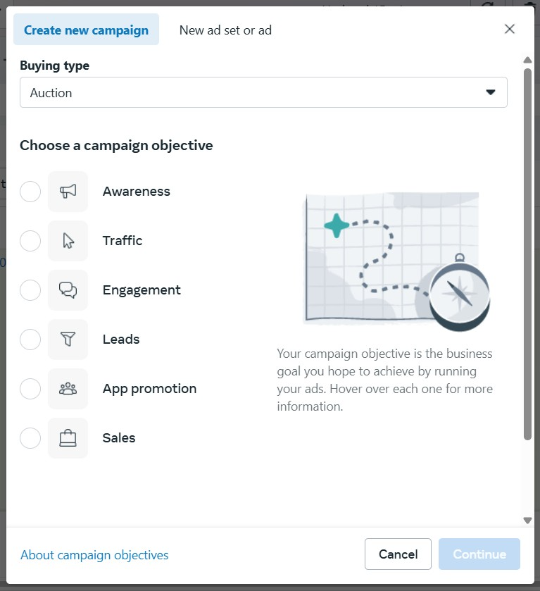 Choosing an Facebook Ad Objective
