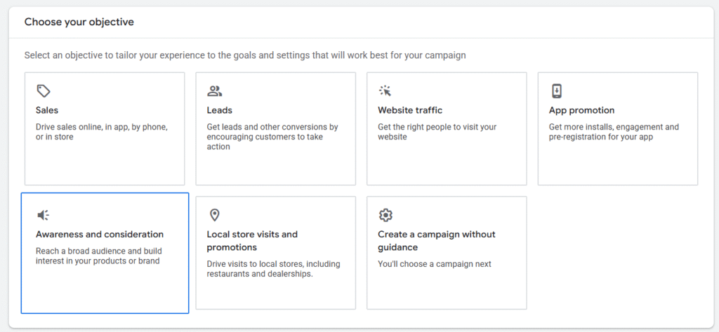 Google Ad Awareness Objectives (Build Brand Visibility)