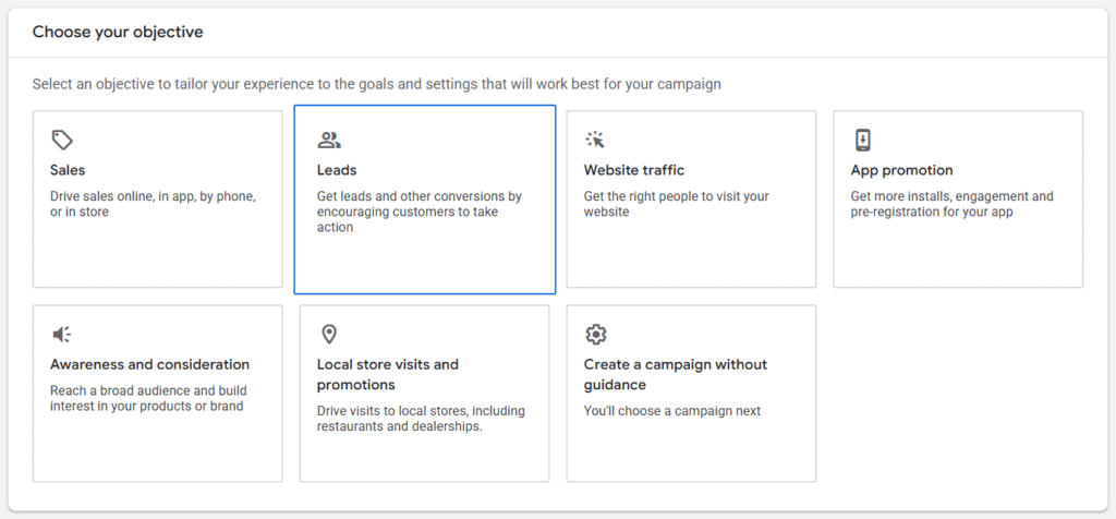 Google Ads Lead Generation Objectives