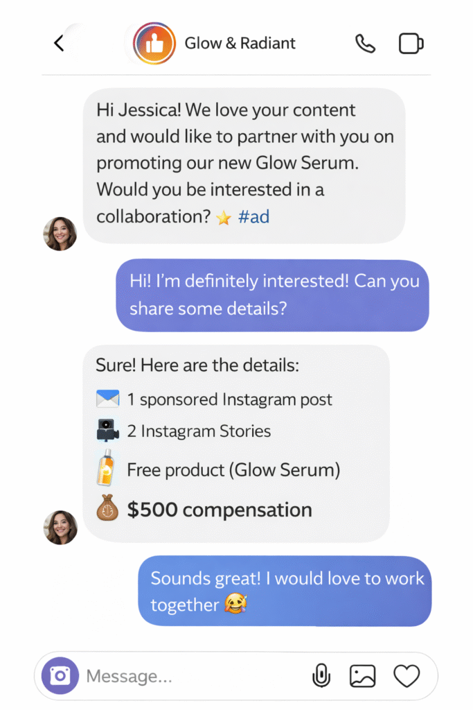 Micro-influencer outreach conversation example for influencer strategies to learn digital marketing-RKDMT
