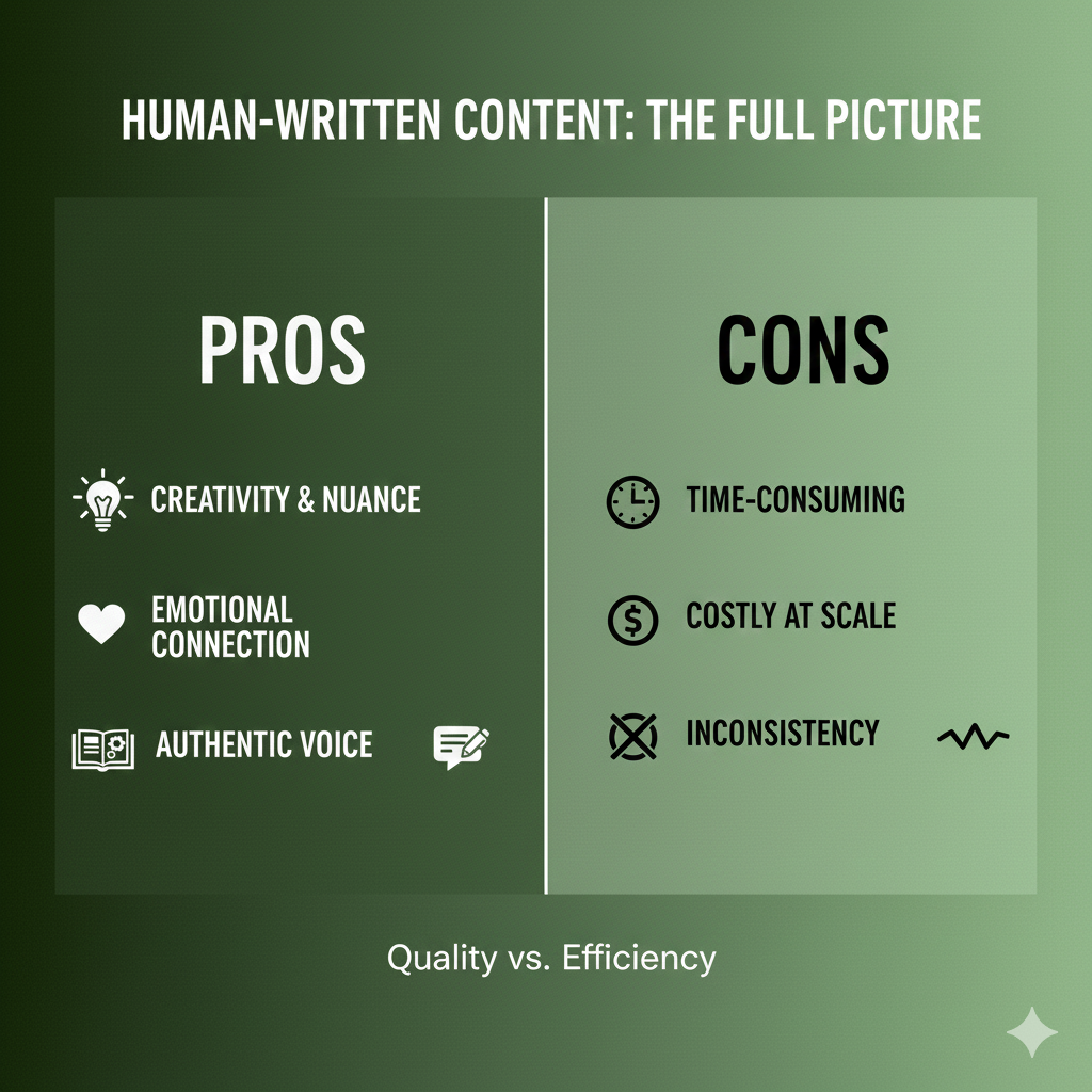 Pros and Cons of Human-Written Content