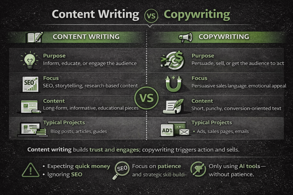 Difference between Copy writing and Content writing - RKDMT