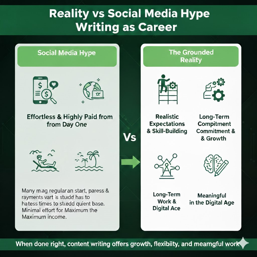 Reality vs social media hype of content writing - RKDMT
