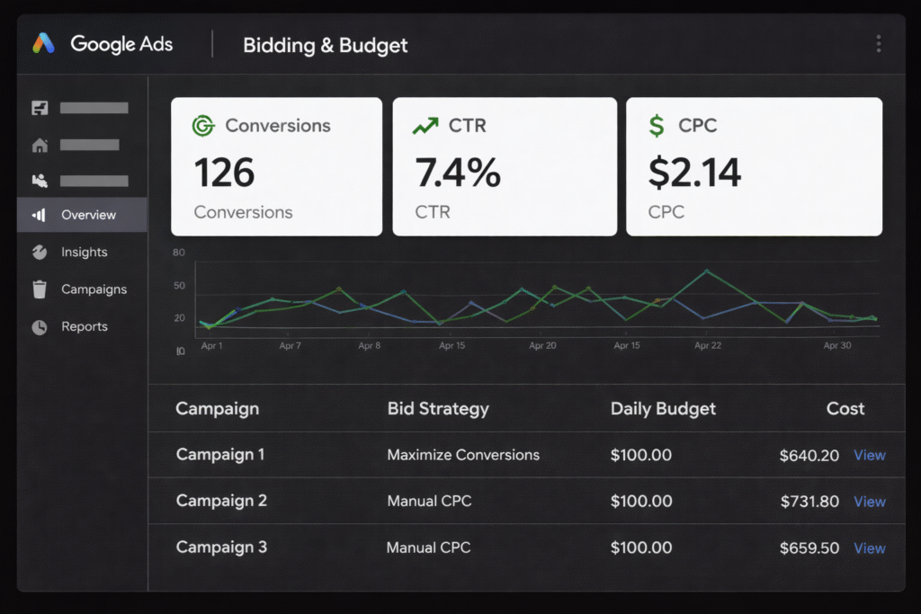 Google ads conversion tracking dashboard -RKDMT