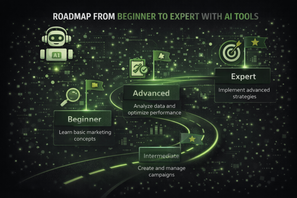 step-by-step roadmap to learn digital marketing faster using AI- RKDMT