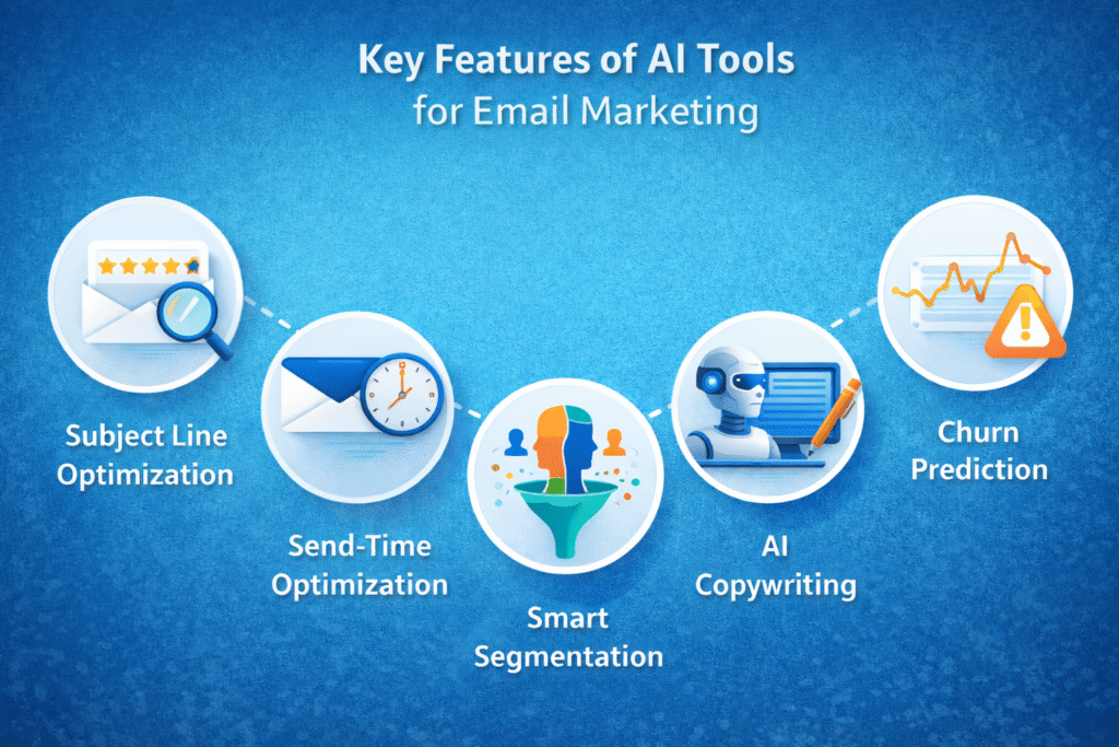 key features of ai tools for email marketing - RKDMT