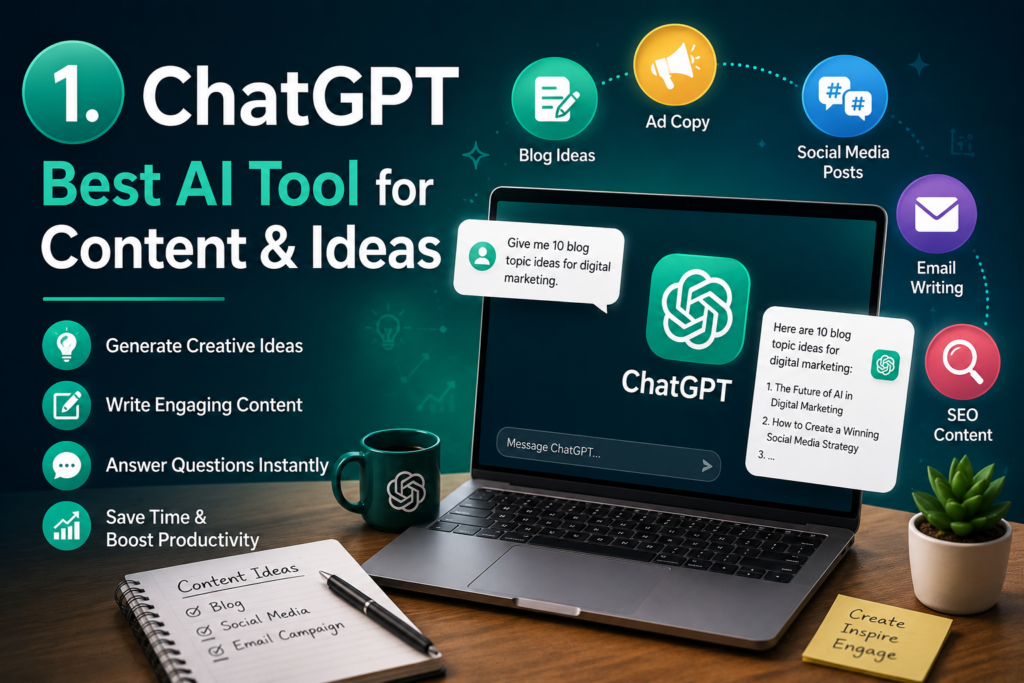 1. ChatGPT – Best AI Tool for Content & Ideas