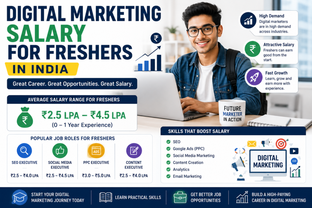 Digital Marketing Salary for Freshers in India
